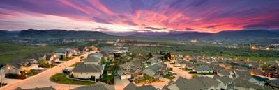 suburb street and family homes urban sprawl